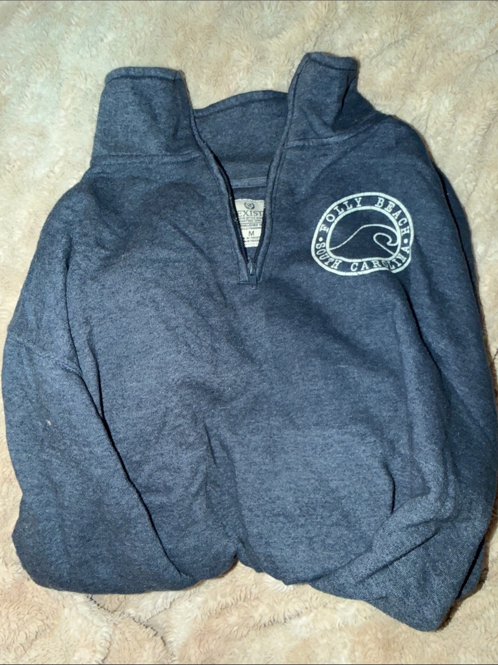 Molly Beach Embroidered Quarter-Zip Pullover - Navy